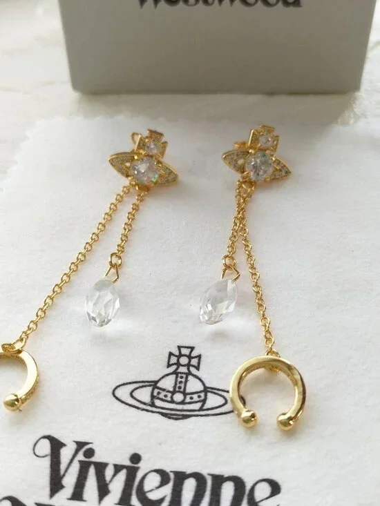 Vivienne Westwood Earrings Pierced HENRIETTE Drop Gold - Picture 3 of 7